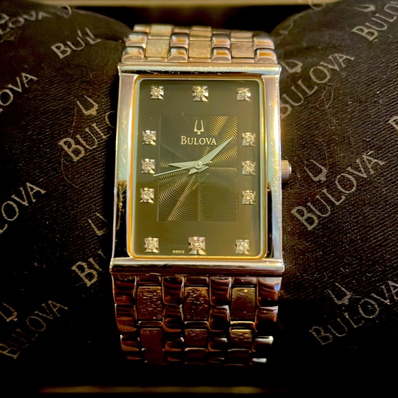 Bulova Accessories Chrome Bulova Watch With 2 Diamonds Poshmark